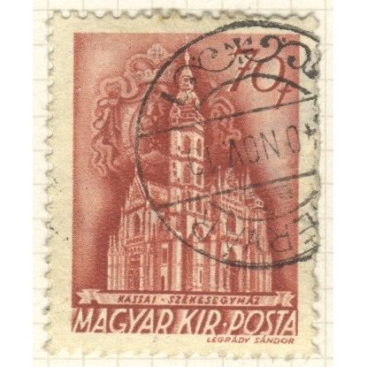 Hungary 1941 - 70f carmine brown - Kassa Cathedral - used