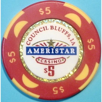 Ameristar. $5 Casino Chips. Council Bluffs, IA. X01.