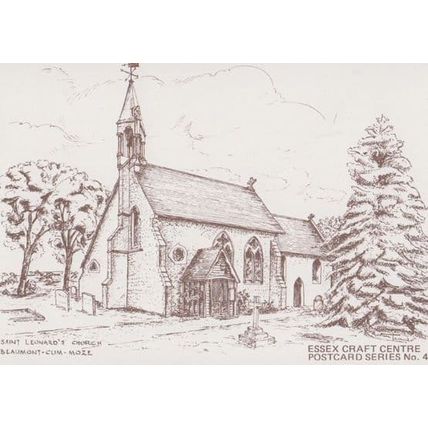 Saint Leonards Church Beaumont Cum Moze Drawing Painting Essex Crafts Postcard