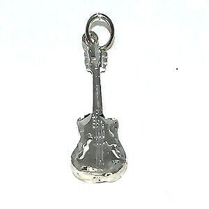 Sterling Silver Guitar Charm Pendant