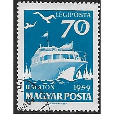 Mi 1615 A: 70 f. blue Lake Balaton: Ferry 'Tihany,' perf. 11½:12