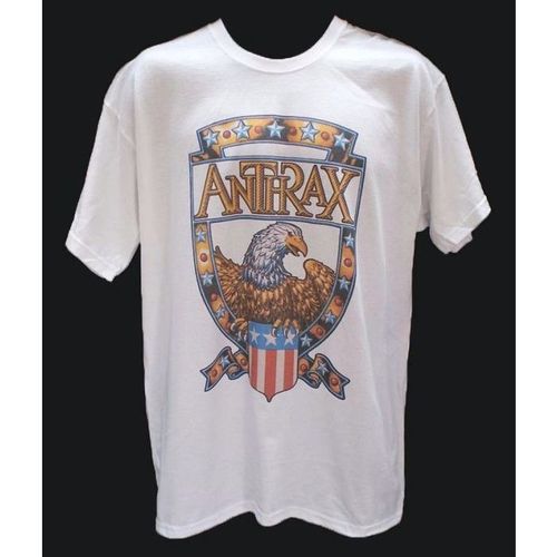 Anthrax T-shirt White Unisex 1980s Trash Metal Band Festival Graphic Shirt XL