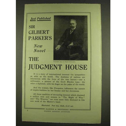 1913 The Judgement House Novel Ad - Sir Gilbert Parker