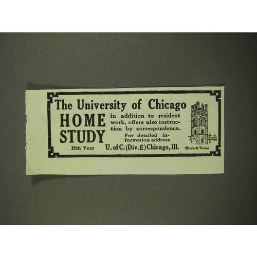 1916 The University of Chicago Ad - Home Study