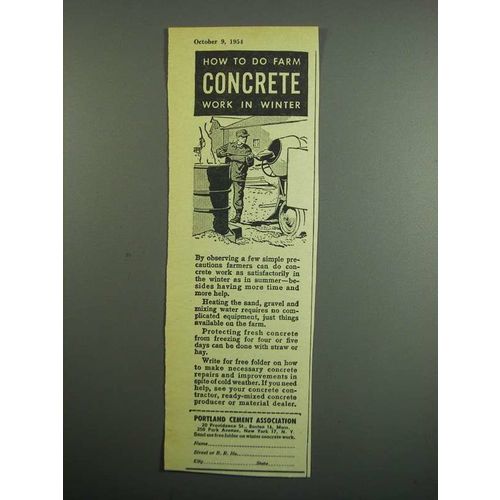 1954 Portland Cement Association Ad - Farm Concrete