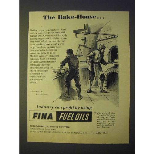 1958 Fina Fuel Oils Ad - The Bake-House