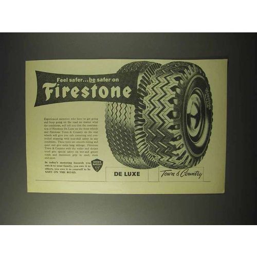 1958 Firestone De Luxe, Town & Country Tire Tyre Ad