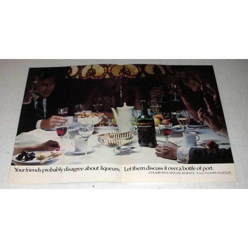 1973 2-page Cockburn's Special Reserve Port Ad - Friends