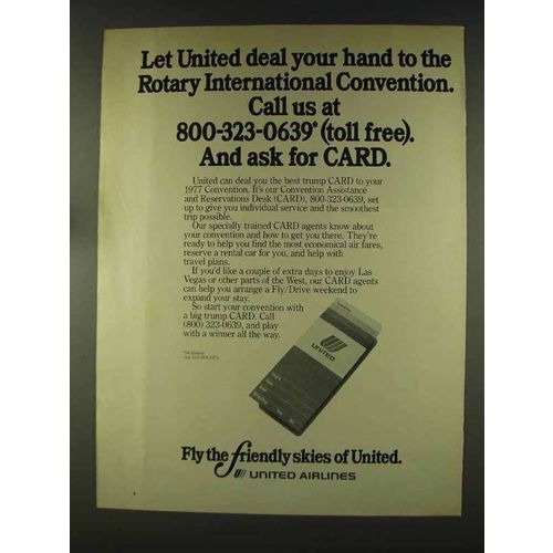 1977 United Airlines Ad - Rotary Convention