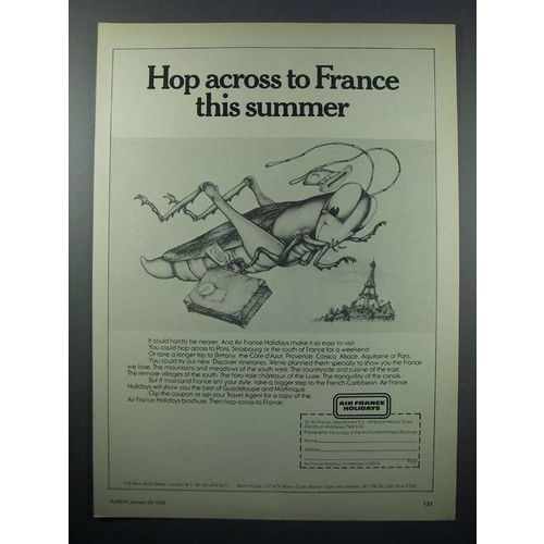 1978 Air France Ad - Hop Across to France this Summer