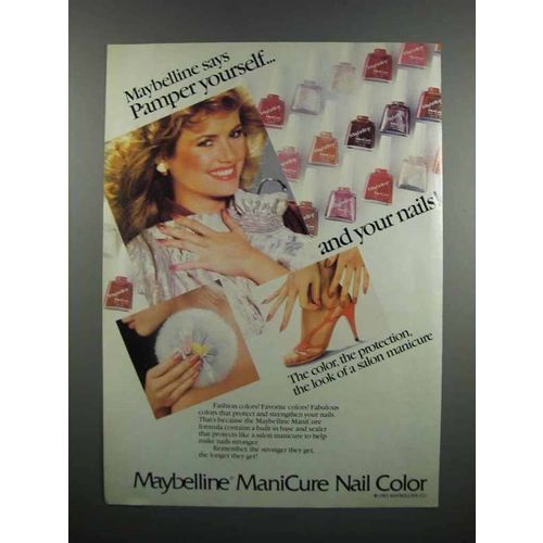 1983 Maybelline ManiCure Nail Color Ad - Pamper