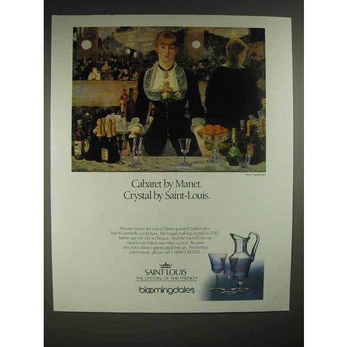 1988 Saint-Louis Apollo Gold Crystal Ad - Cabaret Manet