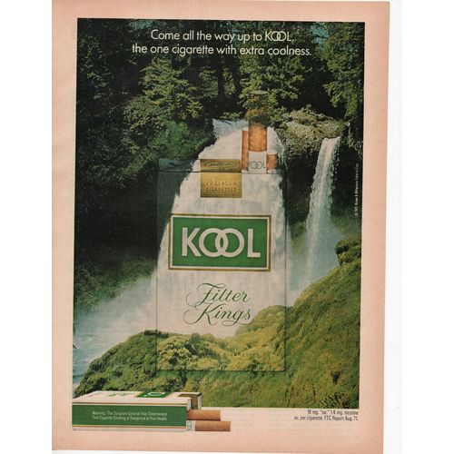 Kool Cigarettes vintage Full Page Print Ad December 1971