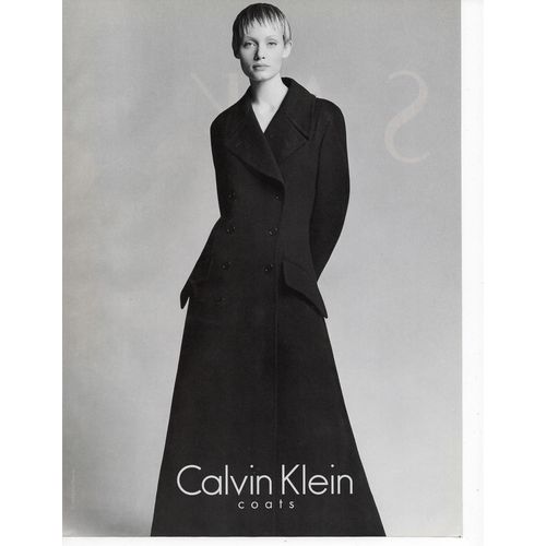 Calvin Klein coats vintage Full Page Print Ad October 1993