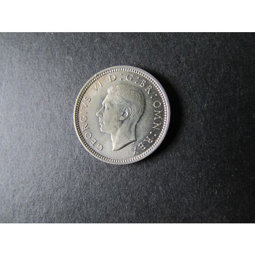 1937 GEORGE VI SILVER SIXPENCE FREE POST. AE