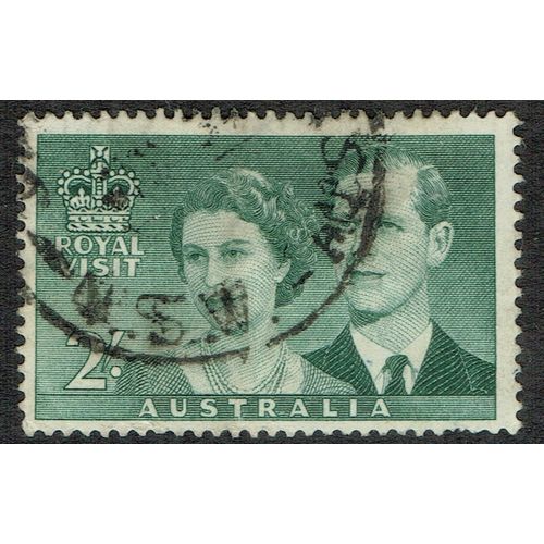 Australia 1954 Royal Visit 2/- Dull Bluish Green SG274 FU