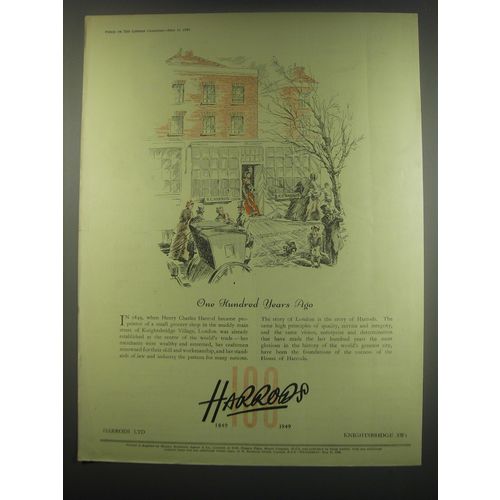 1949 Harrods Ltd Ad - One Hundred Years Ago