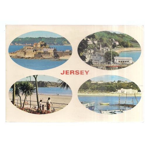 multiview, JERSEY used postcard 1981 postmark =