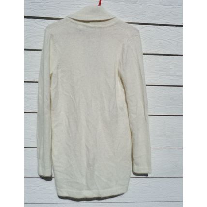 Womens Moda International Ivory Sweater M 36 Chest Angora Blend Cardigan Button
