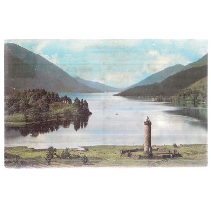 THE GLENFINNAN MONUMENT & LOCH SHEIL, Scotland used postcard 1975 postmark =