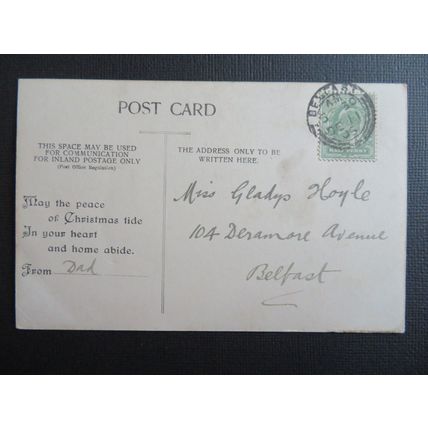 Christmas, Lady With Piano and Music Christmas Vintage Postcard
