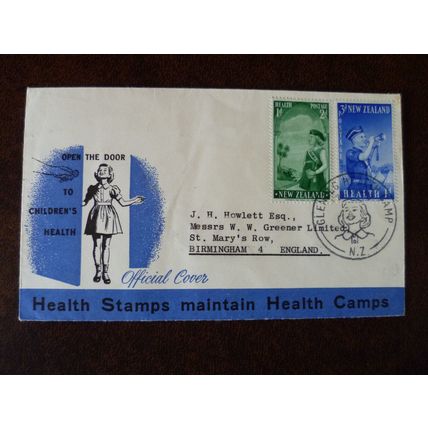 New Zealand 1958 Health Stamps Official Cover Glenelg Health Camp WW Greener