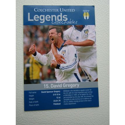 Colchester United 2010 Legends Football Scratch Card Variants (ef1)
