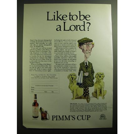 1970 Pimm's Cup Advertisement - Like to be a Lord?