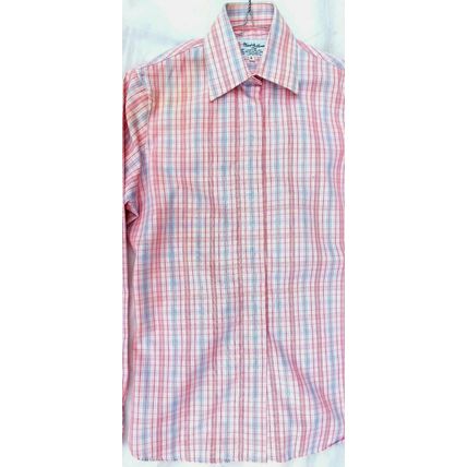 NEW UNWORN WOMENS TURNBULL & ASSER MULTI CHECK COLOUR L/S SHIRT SIZE UK10- US 6