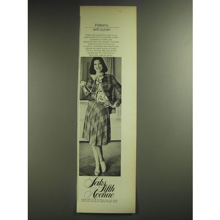 1974 Saks Fifth Avenue Cardigan Jacket and Skirt Ad - Patterns with a plan