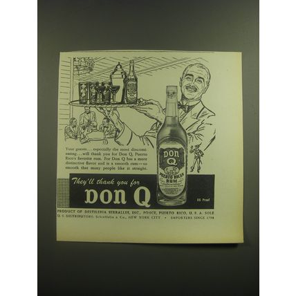 1946 Don Q Rum Ad - They'll thank you for Don Q