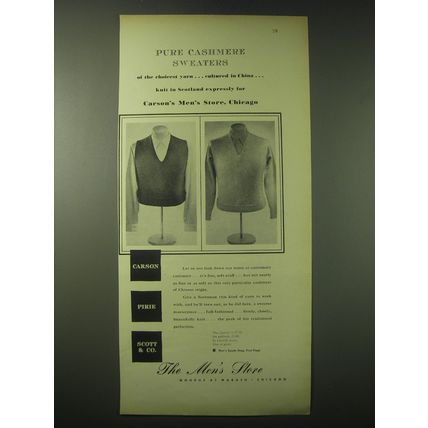 1948 Carson Pirie Scott & Co. Cashmere Sweaters Advertisement