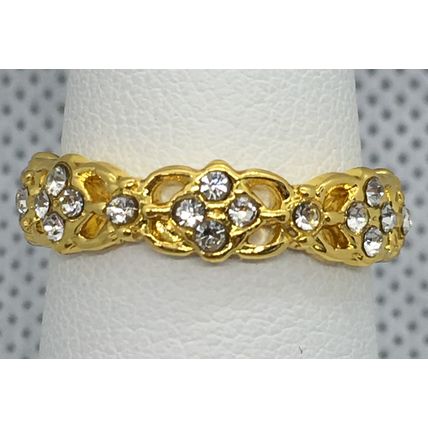 Ring Simple Hollow 14k Yellow Gold Plate #288 USA Seller
