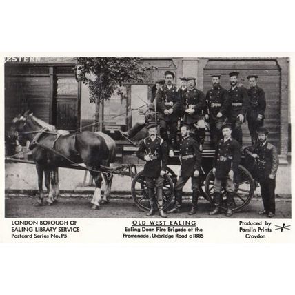 West Ealing London Fire Brigade Engine Postcard