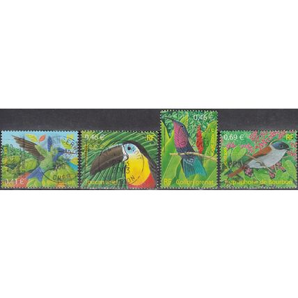 France 2003 Michel 3687 - 3690 O Cote (2008) 5.00 € Oiseaux d'outre-mer