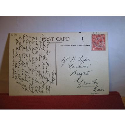 RED LION HOTEL & ABBEY BARN, LACOCK, WILTSHIRE postcard by C J Butler 1931 pm #