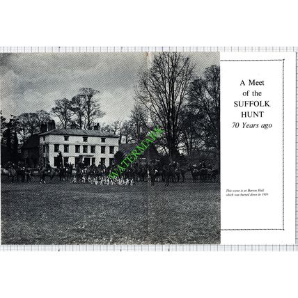 The Suffolk Hunt Barton Hall Jack Pickford Rushbrooke Arms - 1975 Article