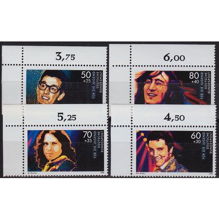 GERMANY BUND [1988] MiNr 1360-63 ( **/mnh ) [02] Musik Eckrand