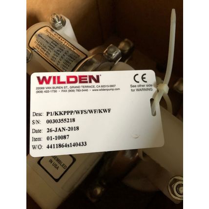 NEW WILDEN P1/KKPPP/WFS/WF/KWF PLASTIC DIAPHRAGM PUMP,WIL-01-10087,P1 KKPPP,AM