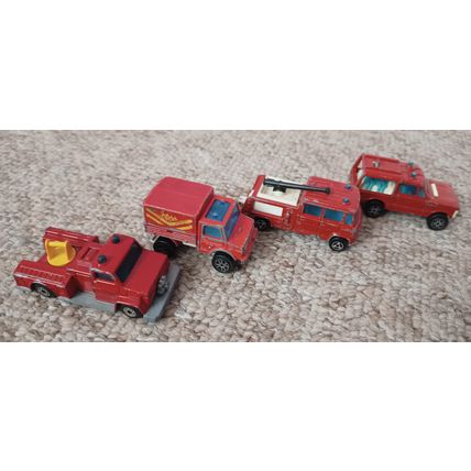four fire trucks toy vehicles