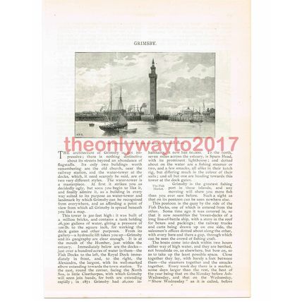 Hydraulic Tower, Grimsby Docks, Victorian Book Illustration, 1897
