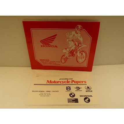 Honda 2000 CR80R CR80RB Expert Owner's Manual & Competition Handbook