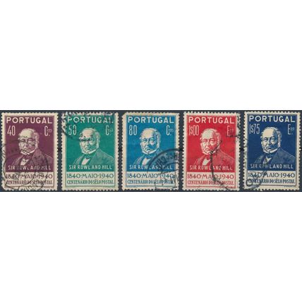Centenary of First Adhesive Postage Stamps - Portugal 1940 - F H - MiNr 625/9