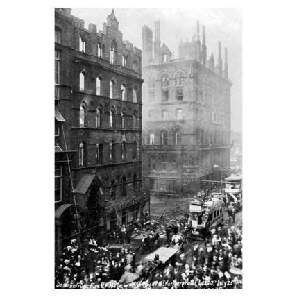 pt2686 - Great Northern Hotel Fire , Leeds , Yorkshire - print 6x4