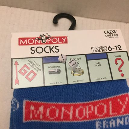 NEW Monopoly Unisex Crew Socks Size 6-12