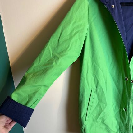 Vintage Talbots Reversible Jacket Green/Navy Snap Front Lightweight Women's S