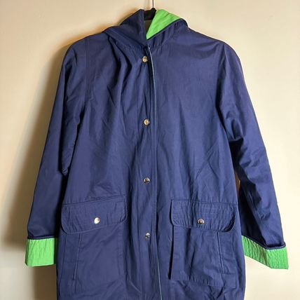 Vintage Talbots Reversible Jacket Green/Navy Snap Front Lightweight Women's S