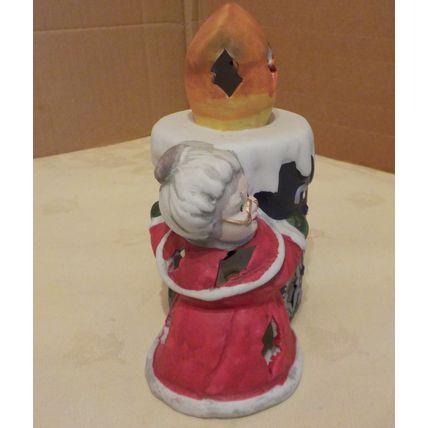 Mrs Claus & Candle Ceramic Christmas Tea Light Holder