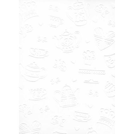 A6 Embossed Card. 10 Sheets. Tea Party. Cardmaking Scrapbooking Crafts