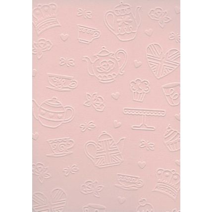 A6 Embossed Card. 10 Sheets. Tea Party. Cardmaking Scrapbooking Crafts